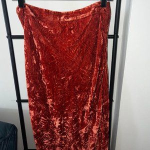 Maeve Crushed Velvet Midi Skirt